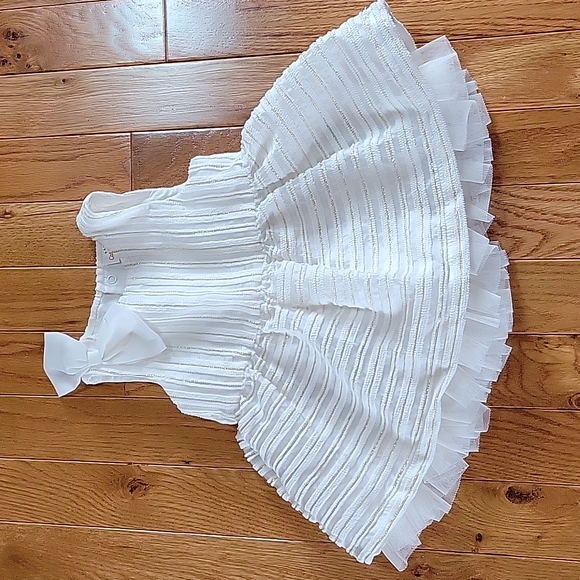 Cat & Jack Dresses Cat Jack 36m White Gold Sparkley Baby Girl Dress
